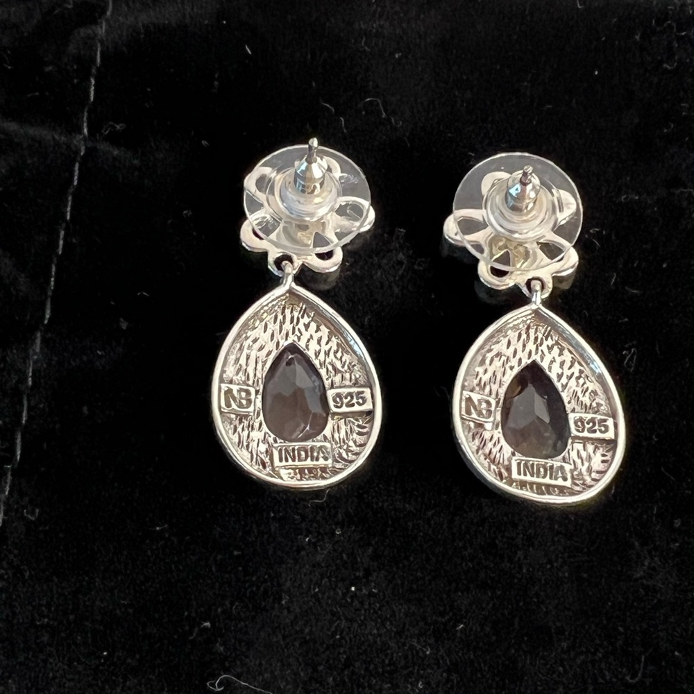 🌟NICKY BUTLER 925 Sterling Silver Rose Quartz Amethyst Pear Drop Earring… - Picture 7 of 10